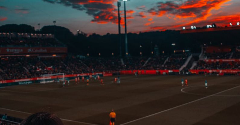 Cloud Gaming - Soccer Field Under Red Sky