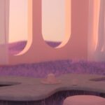 Digital Minimalism - Purple and White Abstract Painting