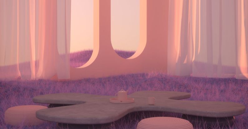 Digital Minimalism - Purple and White Abstract Painting